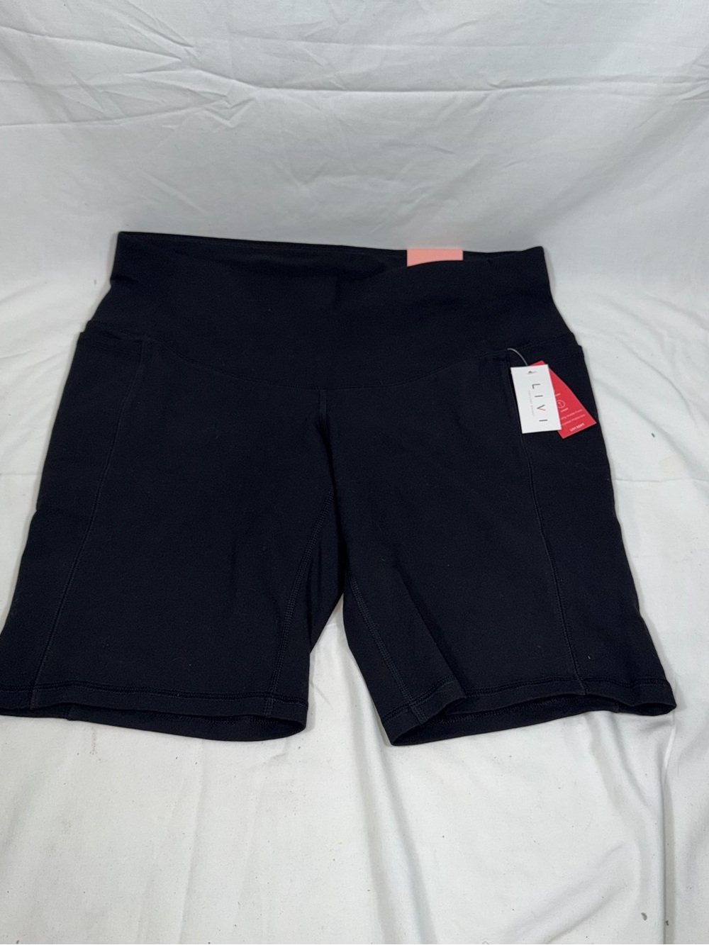 NWT Lane Bryant LIVI Active Black High-Waist Biker Shorts Performance StretchO62